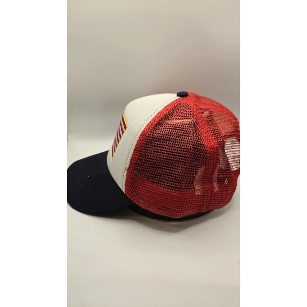 American Flag Trucker Hat USA Patriotic Mesh Snapback Cap Red White Blue